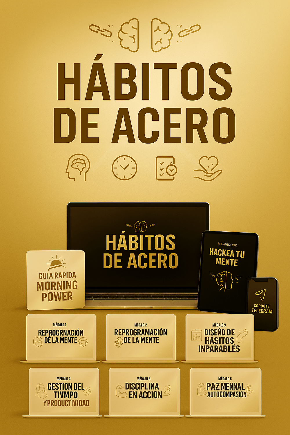 Paquete completo Hábitos de Acero: módulos y bonos incluidos